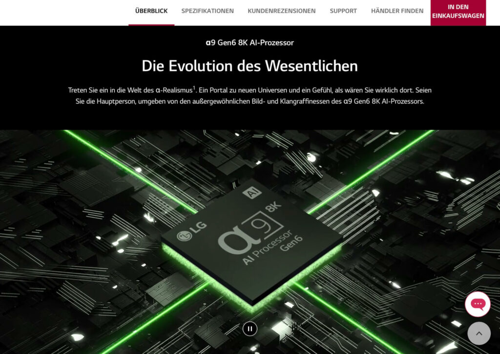 Screenshot einer Produktbeschreibung von LG (Bild 3)