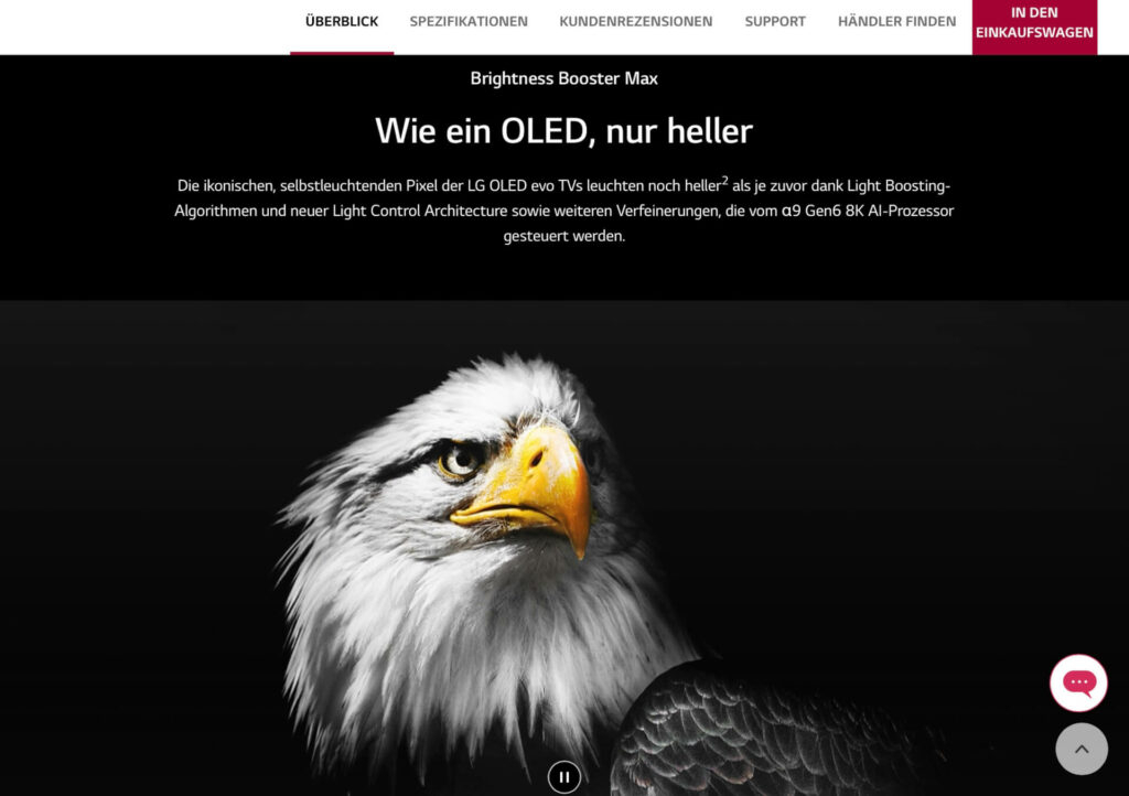 Screenshot einer Produktbeschreibung von LG (Bild 4)