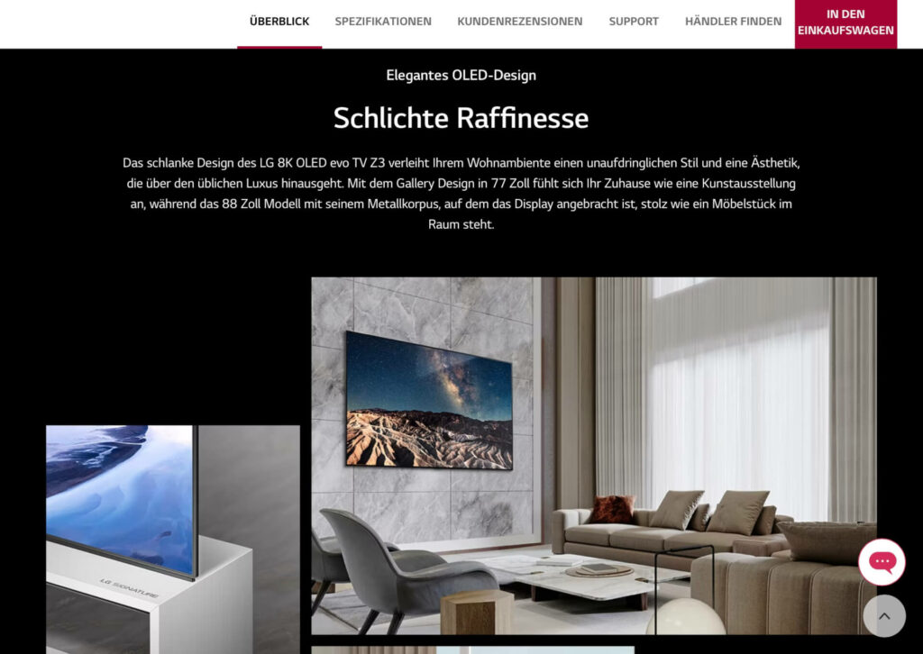 Screenshot einer Produktbeschreibung von LG (Bild 6)