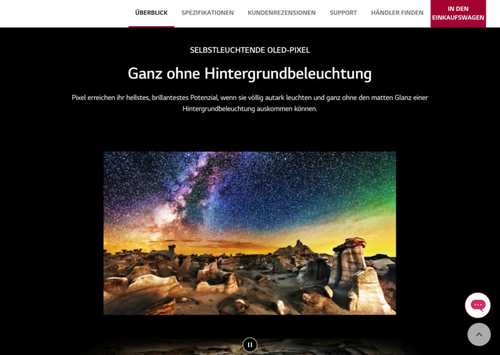 Screenshot einer Produktbeschreibung von LG (Bild 7)