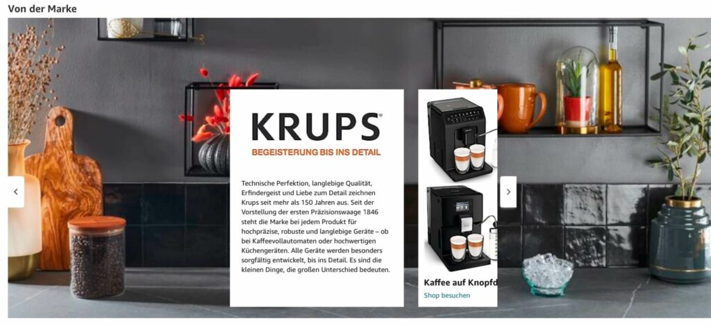 Bild 1 einer Ansicht einer Amazon Produktbeschreibung mit A+ Content