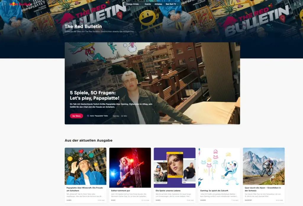 Red Bull The Red Bulletin Blog mit spannenden Geschichten über Gaming, Musik und urbanen Lifestyle